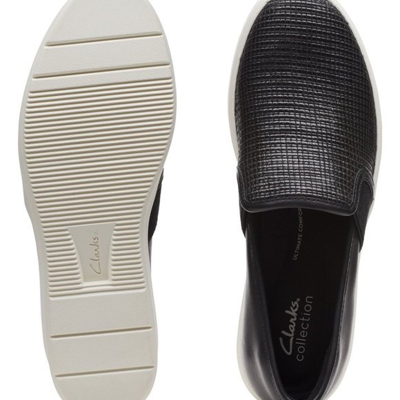 Clarks  Black Combi Layton Petal Leather Sneaker - Women 7 - Picture 5 of 7